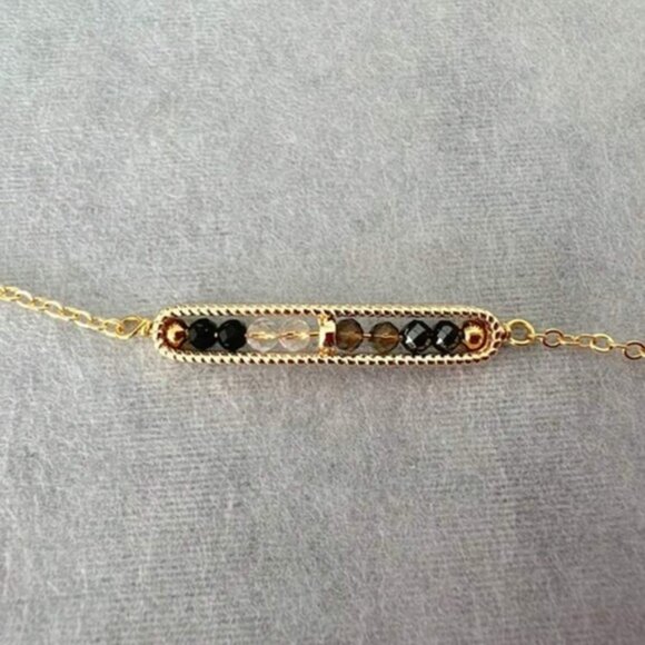 Gold & Black Beaded Bracelet - Picture 2 of 2
